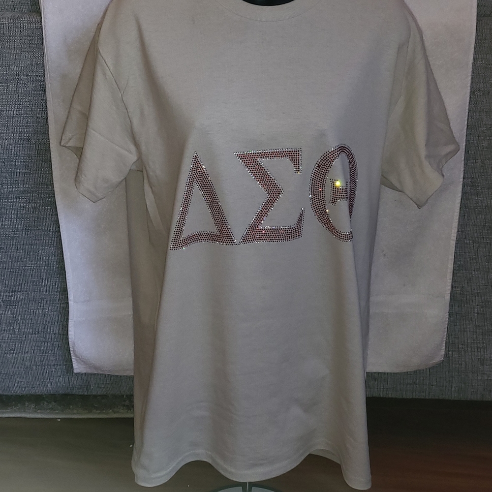 Delta Sigma Theta Custom Rhinestone design T shirts - Picture 2 of 10